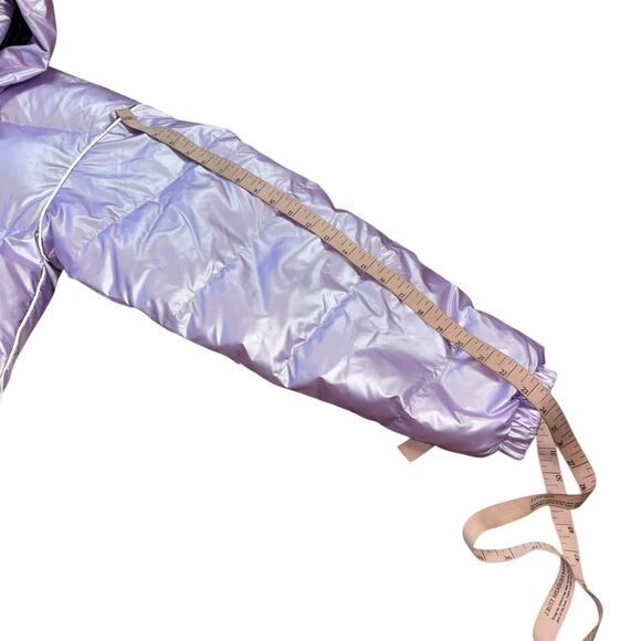 Iridescent Purple Women's Puffer Coat - Picture 8 of 16
